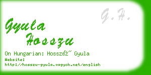 gyula hosszu business card